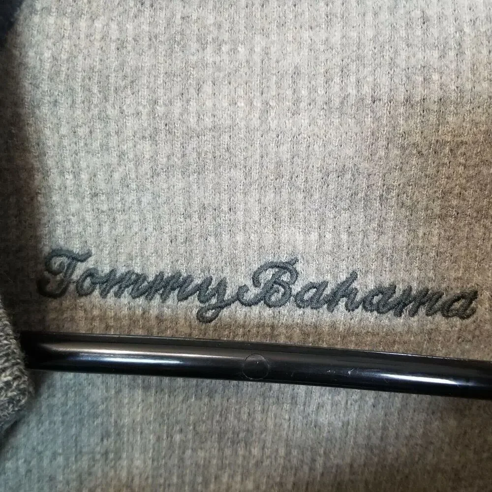 Tommy Bahama Mens Pullover Reversible Sweater Size L Minimalist 1/4 Zip Preppy